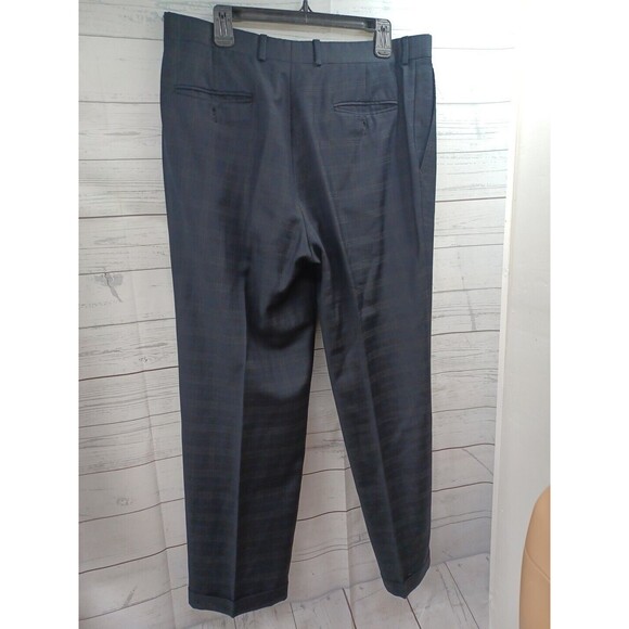 Paul Dione Wool Suit Sport Coat Blazer Dark Blue Windowpane 43R Pants 36x28.5 - Picture 7 of 11